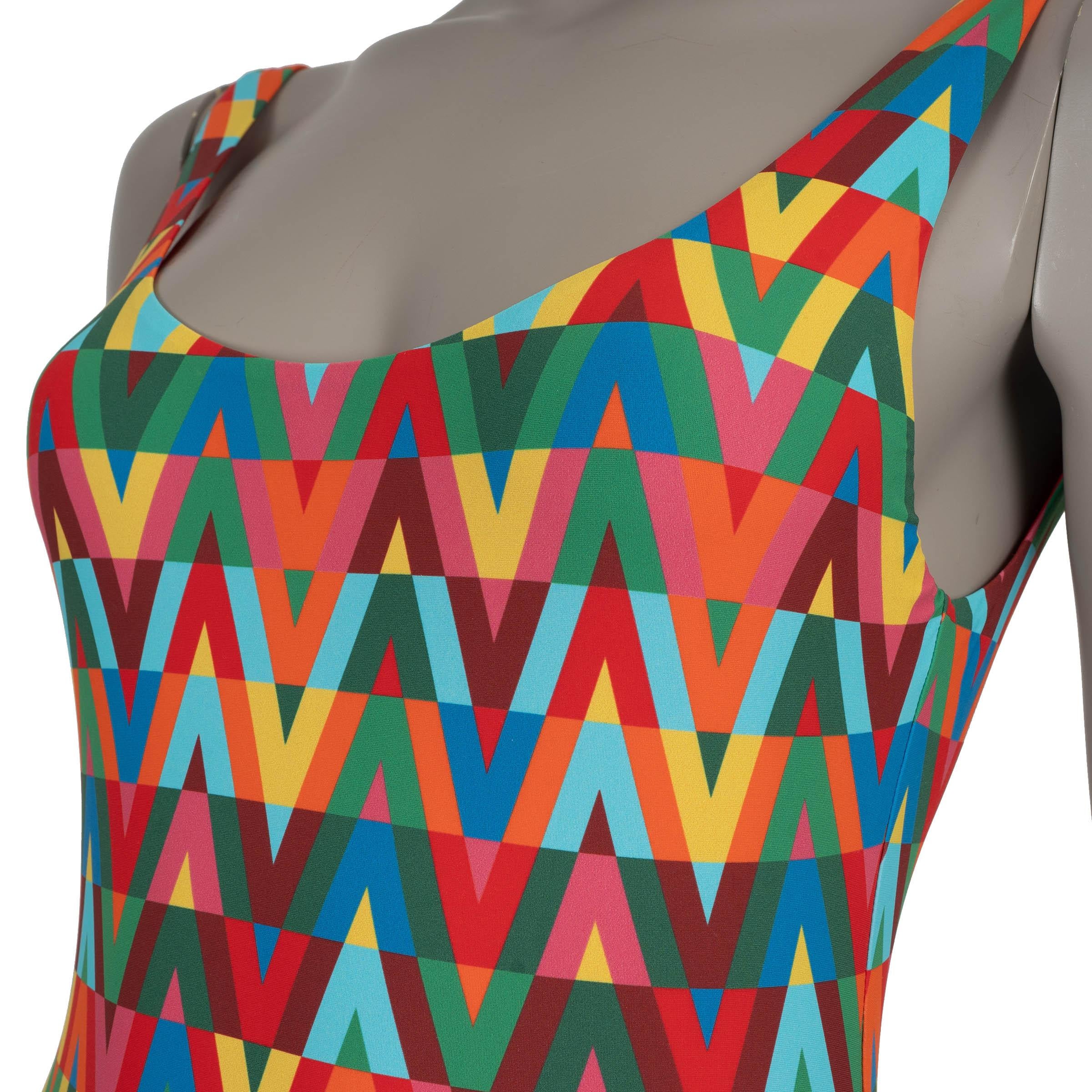 VALNETINO mulitoclor 2022 OPTICAL V ARCHIVE 1973 One Piece Swimsuit S For Sale 1