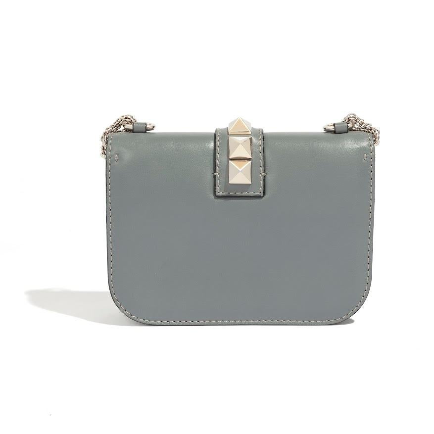 Valntino Grey Rockstud Mini Bag In Good Condition For Sale In London, GB