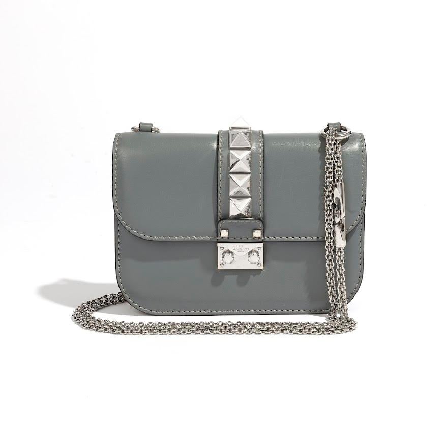 Women's or Men's Valntino Grey Rockstud Mini Bag For Sale