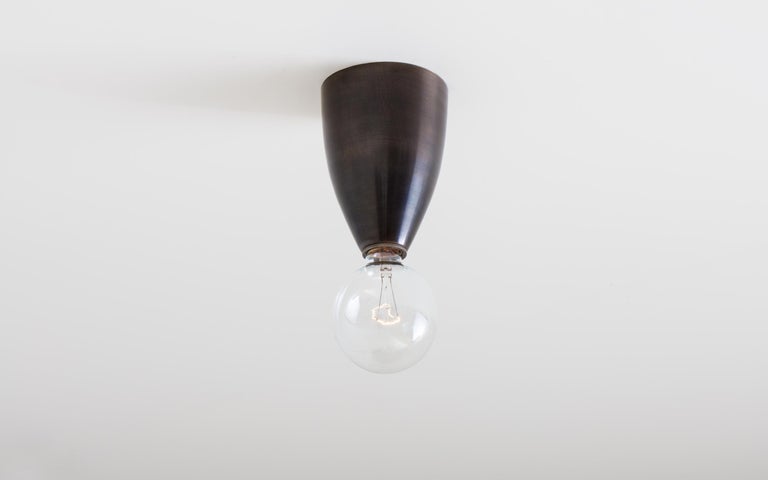 Minimalist Valo, a Modern Handcrafted Brass Flush Mount Light For Sale
