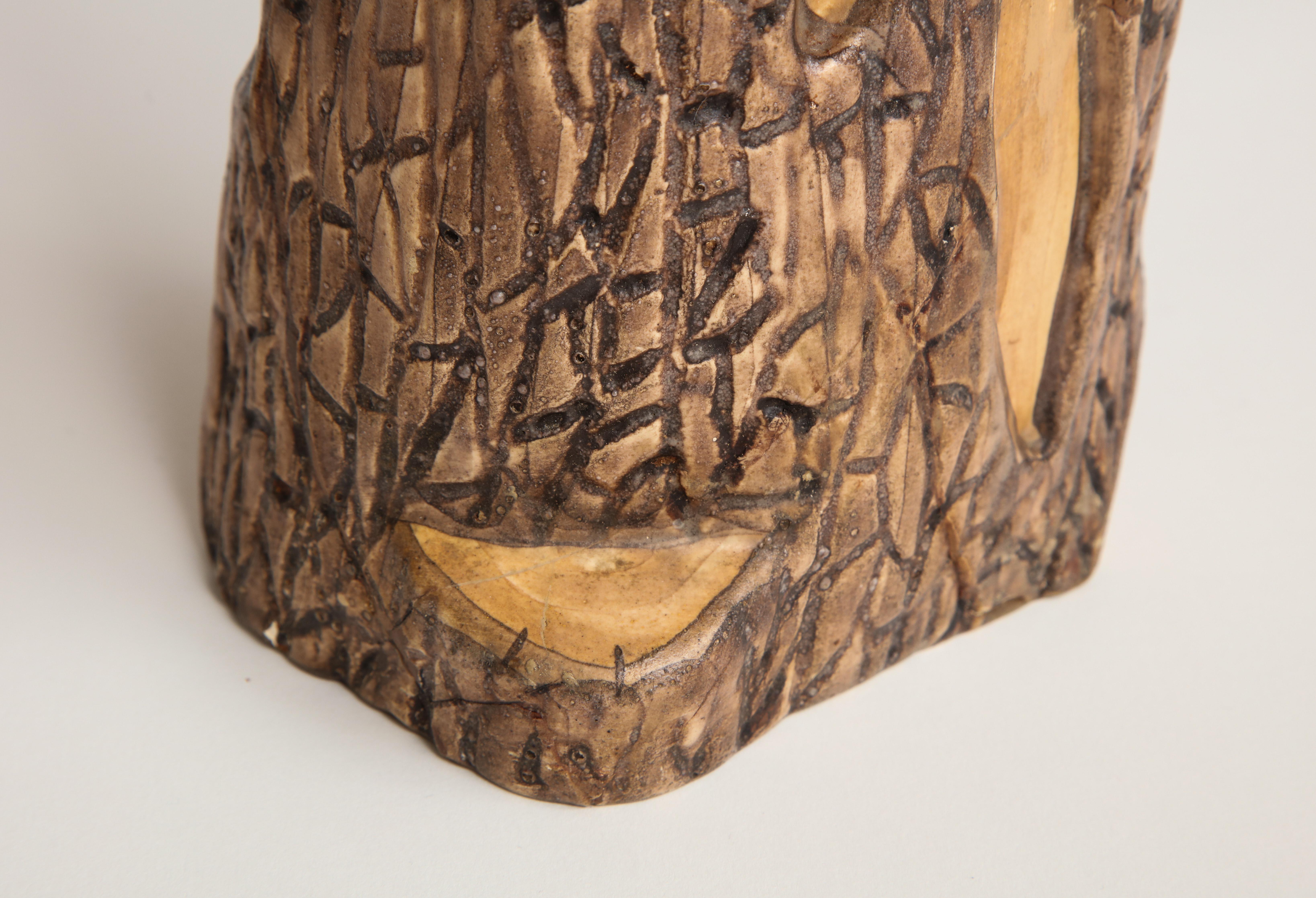 20th Century Valorous Faux Bois Vessel by Grandjean Jourdan For Sale