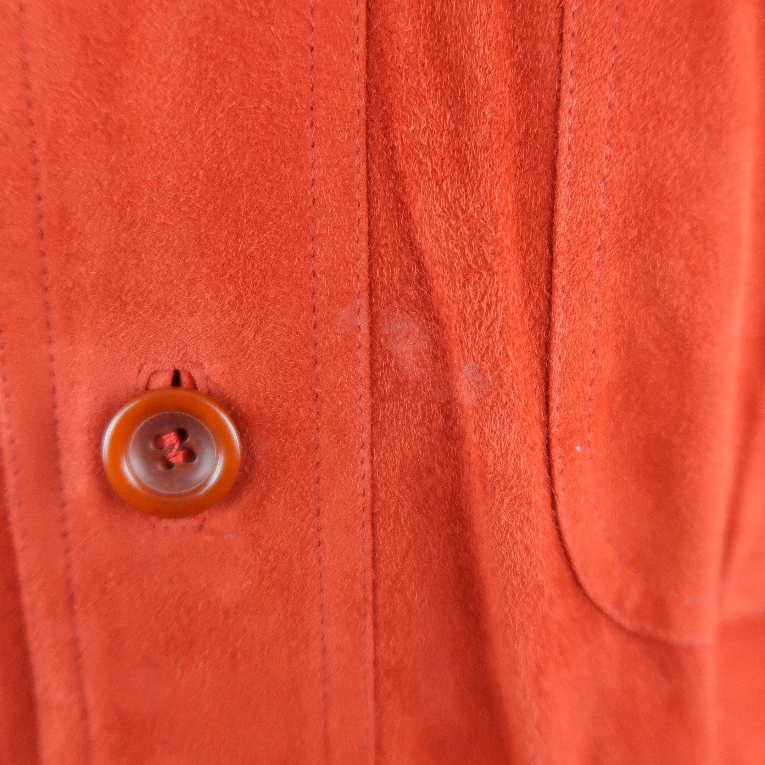 Men's VALSTAR 42 Red Suede Four Pocket Drawstring Waist Coat For Sale