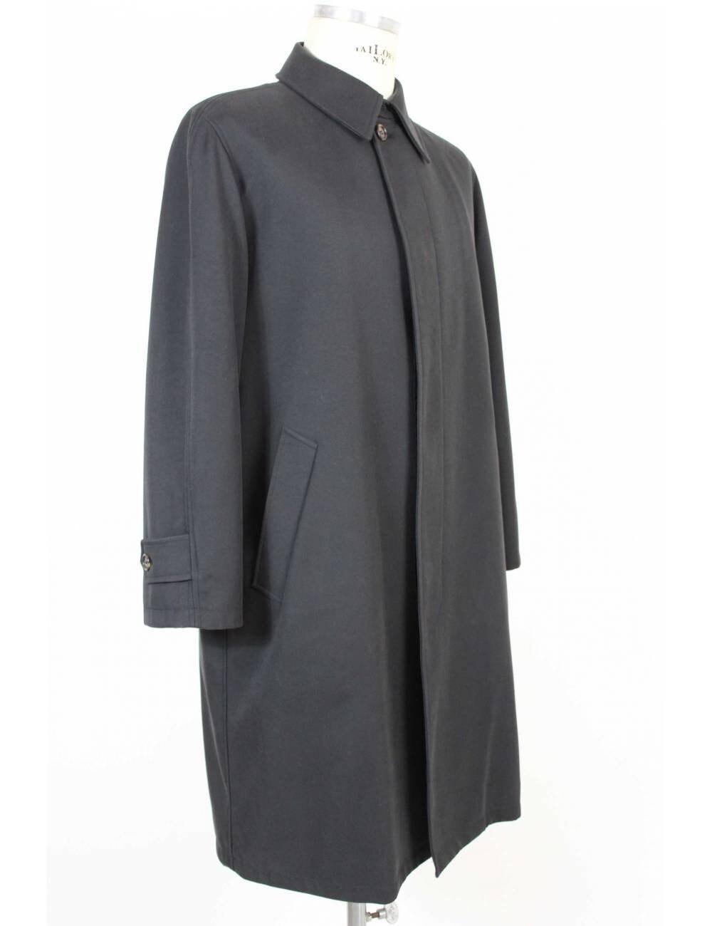 Black Valstar Gray Wool Long Classic Waterproof Coat 2000s For Sale