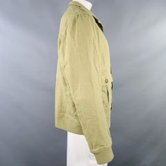 VALSTAR Größe 46 Valstarino Bomberjacke aus grünem, olivfarbenem Leinen