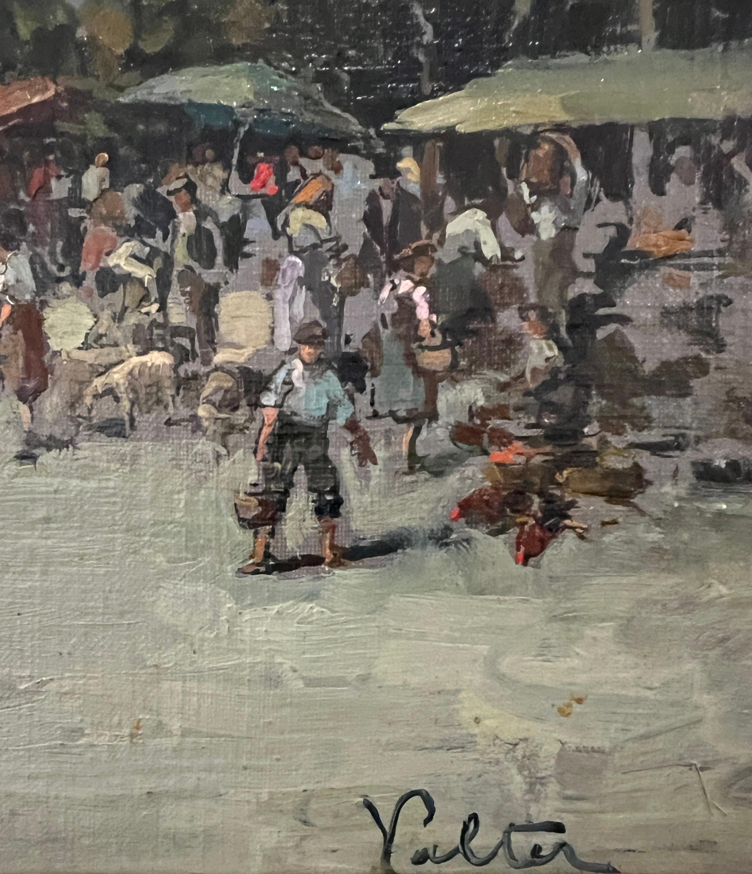 Lebendiger Marktplatz (Impressionismus), Painting, von Valter