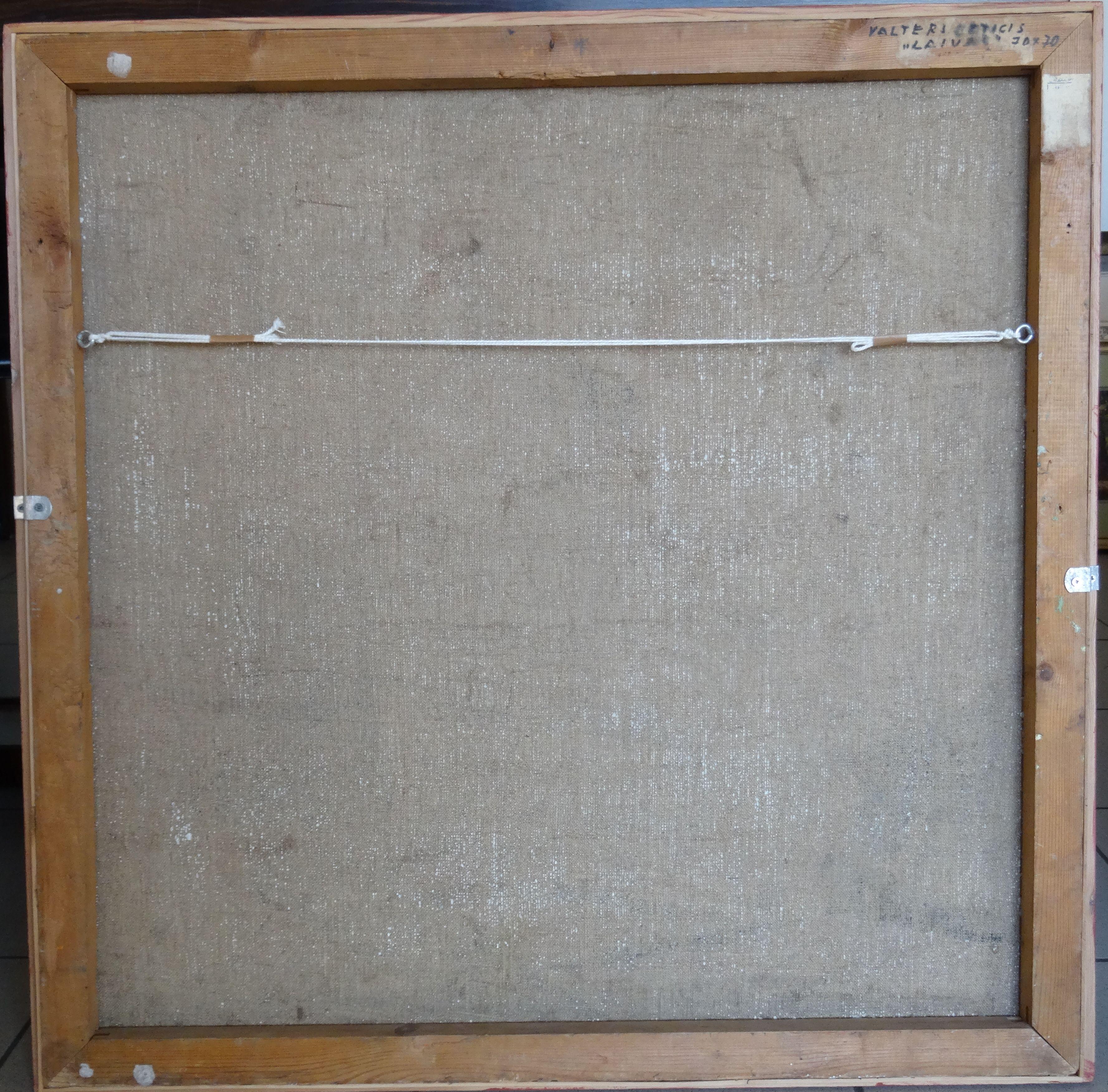 Barche. 1980. Tela, olio, 70x70 cm in vendita 2