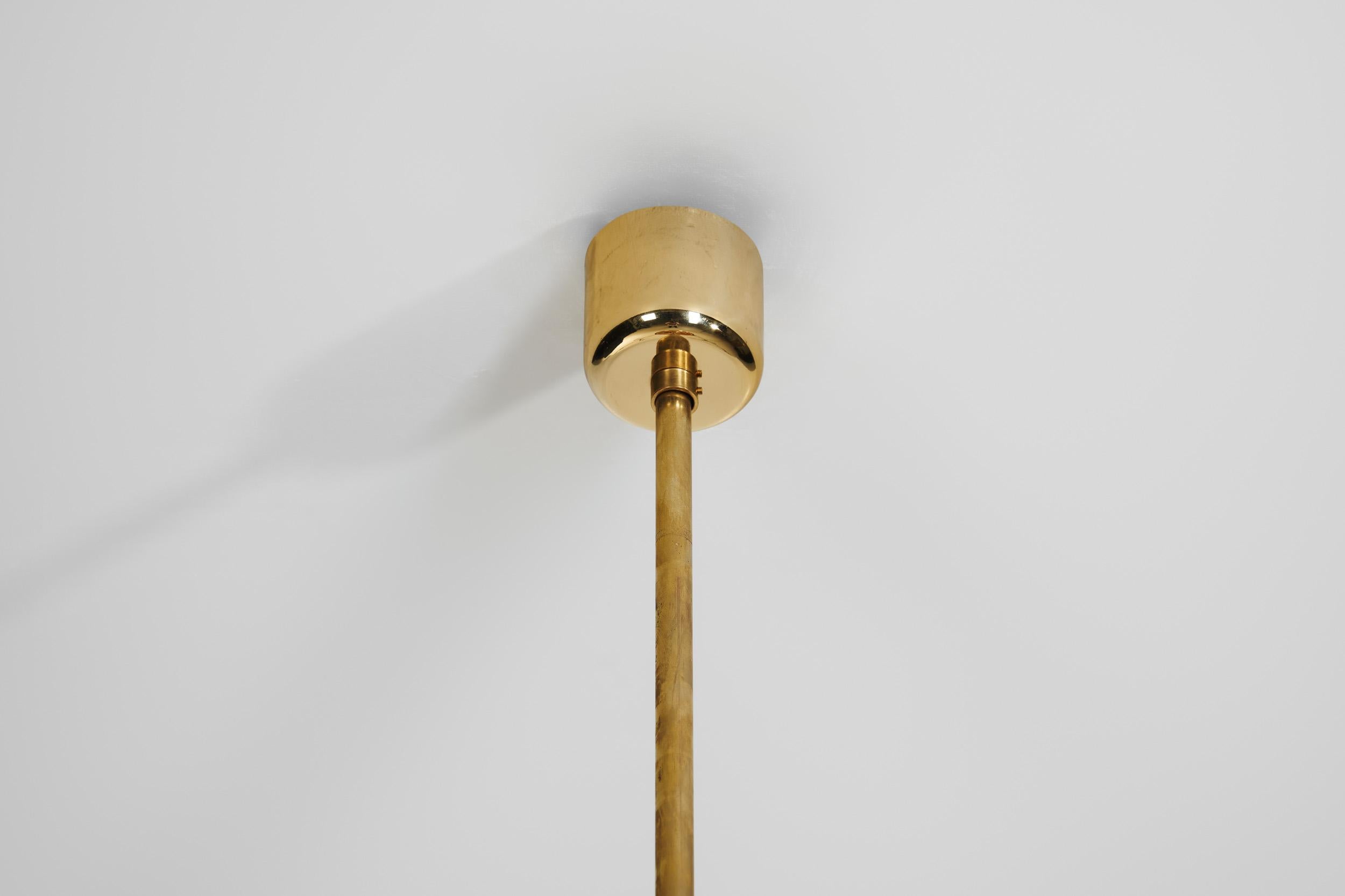 Late 20th Century Valto Kokko Gold-Plated Pendant Lamp for I-Valo, Finland 1970s