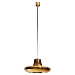 Valto Kokko Gold-Plated Pendant Lamp for I-Valo, Finland 1970s