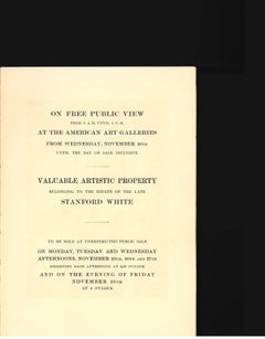 Valuable Artistic Property Belonging to the Estate of the Late Stanford White
