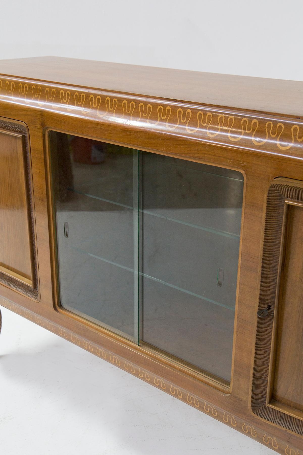 Mid-20th Century Valzania Mid Century Wooden Sideboard, Original Label For Sale