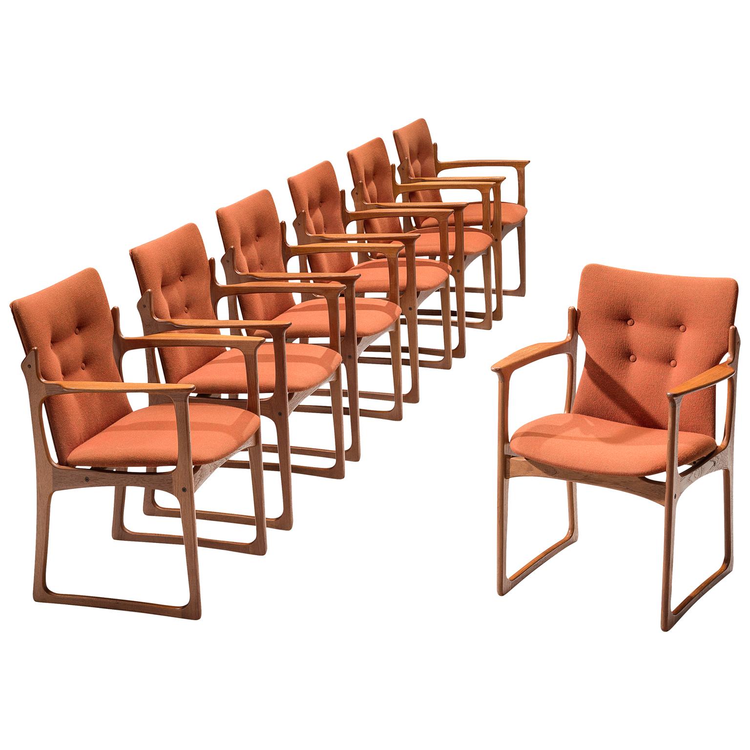 Vamdrup Stolefabrik Set of Seven Teak Armchairs