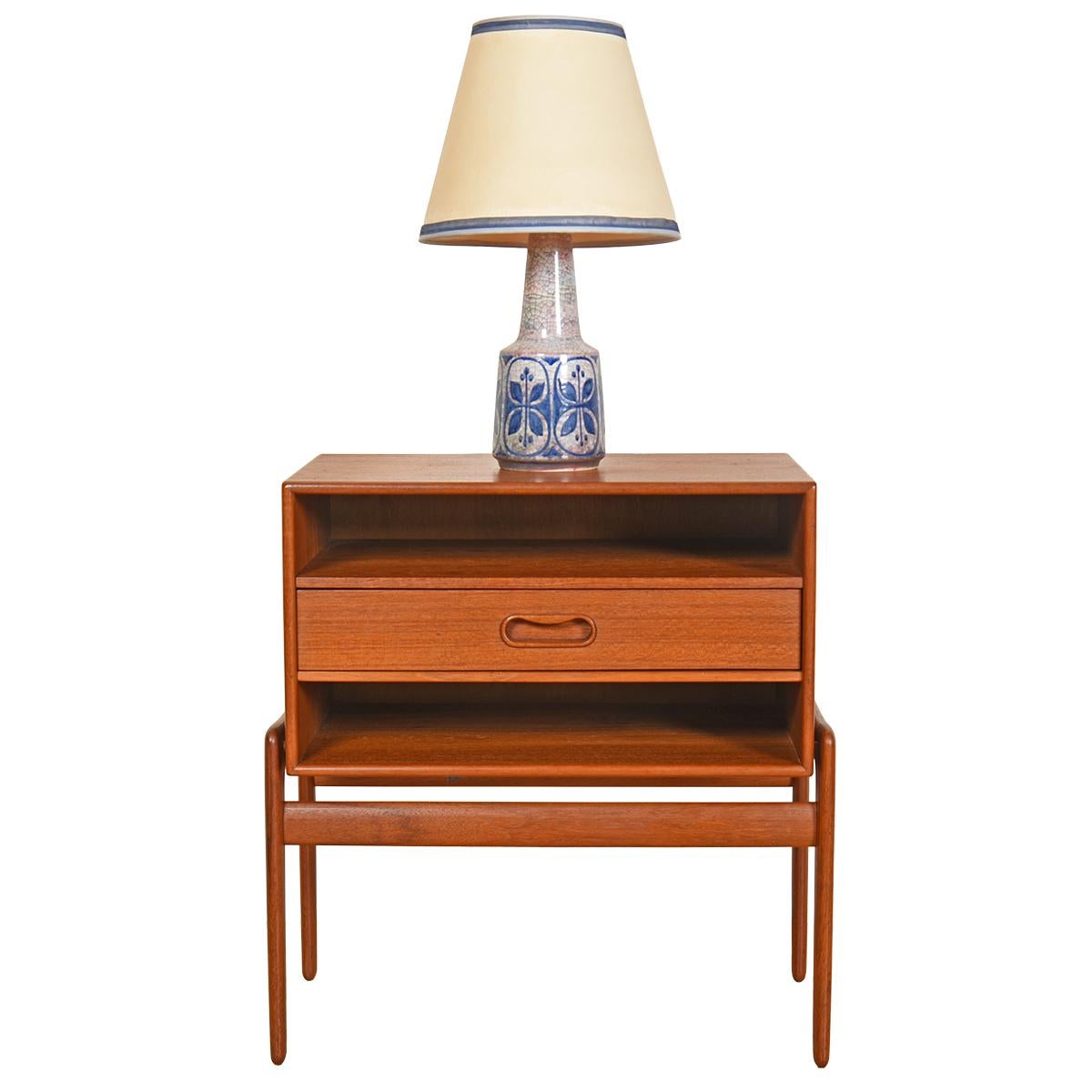 Vamo Danish Teak End Table Nightstand with Adjustable Drawer by Arne Vodder 4