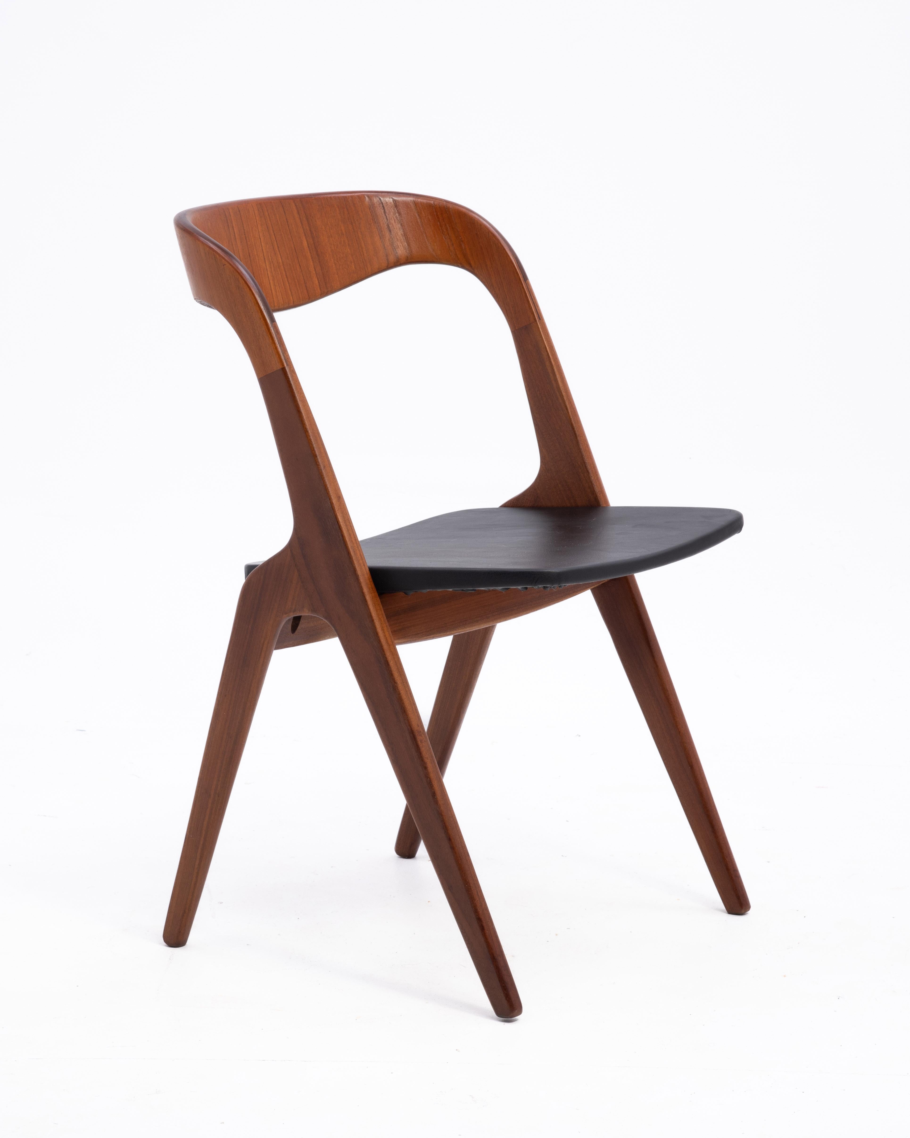 Vamo Sønderborg ‘Sonja’ Circa 1960 Danish Teak Side Desk Chair Johannes Andersen 2