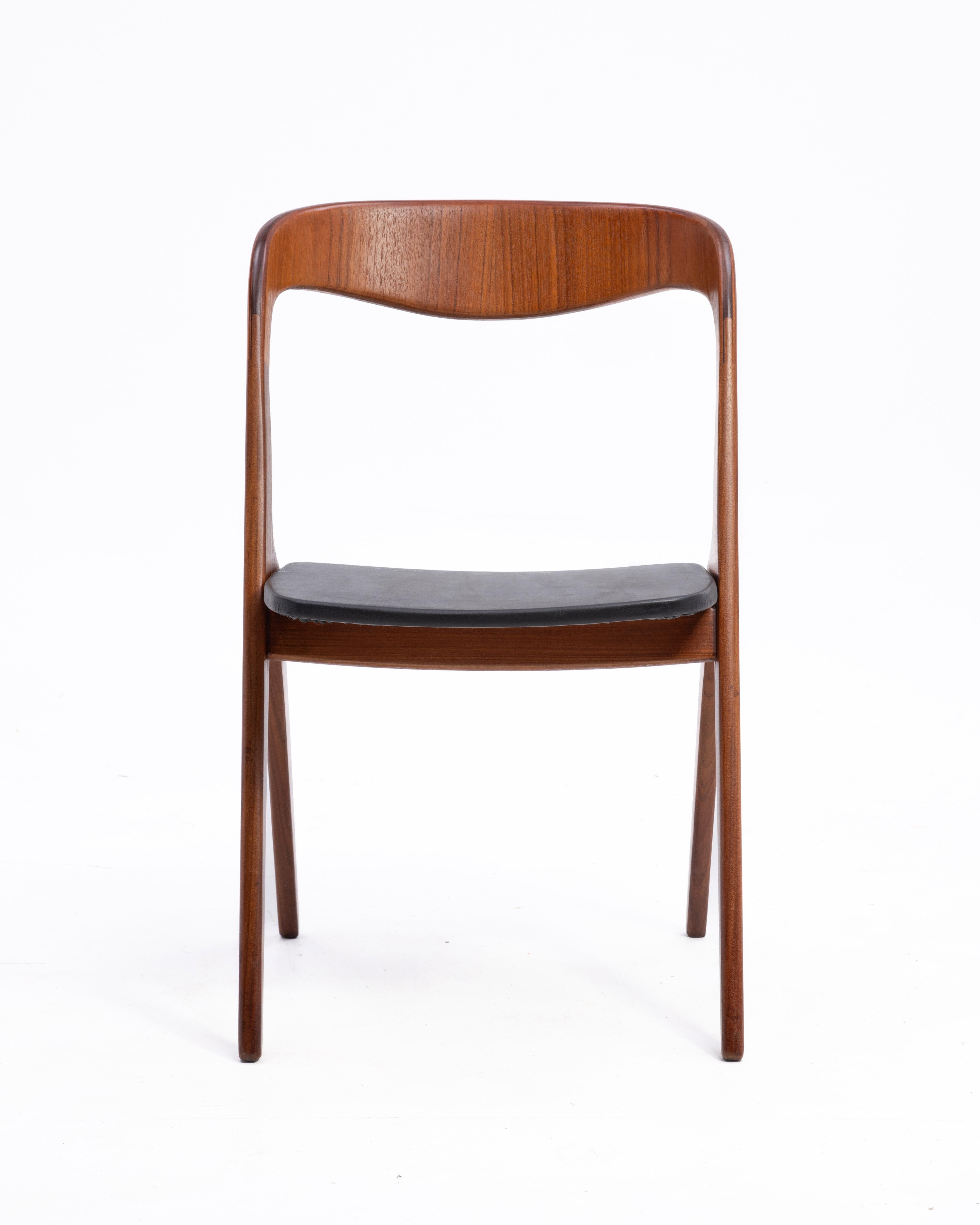Vamo Sønderborg ‘Sonja’ Circa 1960 Danish Teak Side Desk Chair Johannes Andersen 3