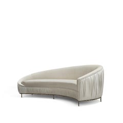 Vamp Metal Base Curved Sofa