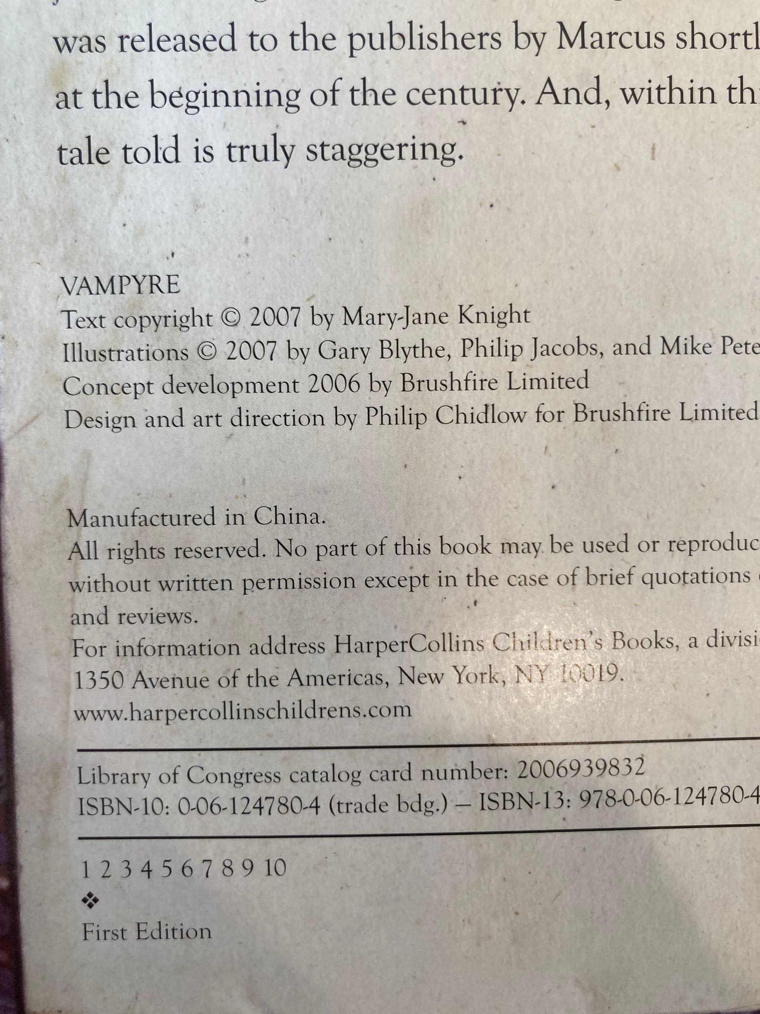Vampyre, The Terrifying Lost Journal of Dr. Cornelius Van Helsing Book For Sale 1