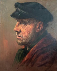 Portrait d'un pêcheur" par Jos Van Belleghem (1894 - 1970) Peintre belge