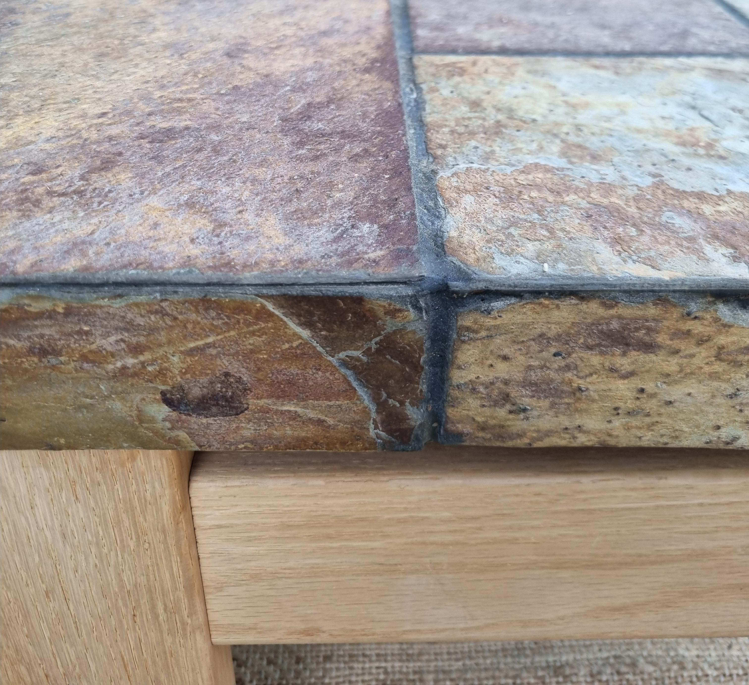 Table basse en ardoise mixte et en Oak Oak, Pays-Bas, 1970 (Paul Kingma Sty) en vente 6