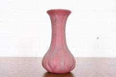 Van Briggle Arts & Crafts Pink Glazed Ceramic Vase With Tulip Motif