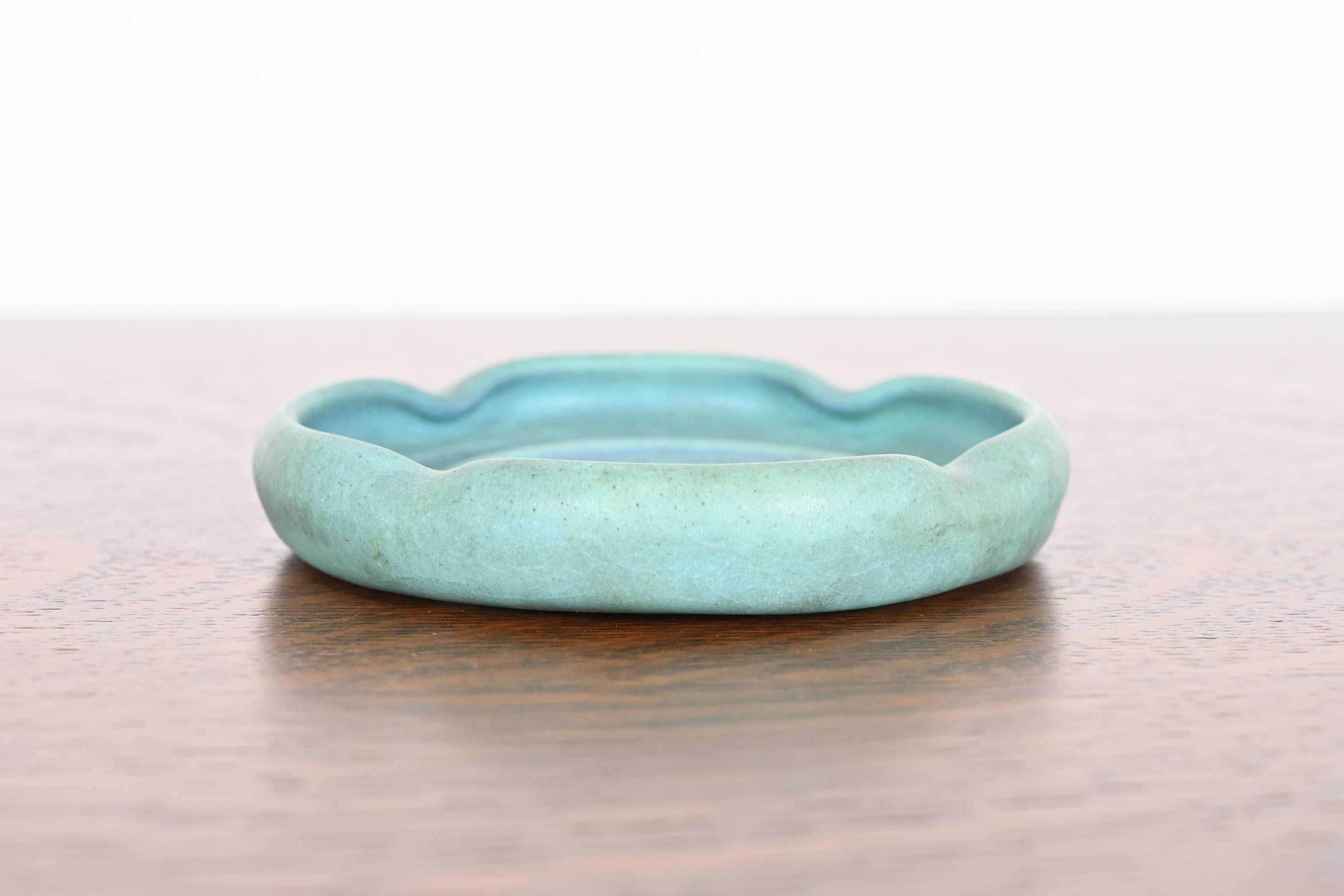 Arts and Crafts Van Briggle Arts & Crafts Turquoise Glazed Ashtray or Catchall For Sale