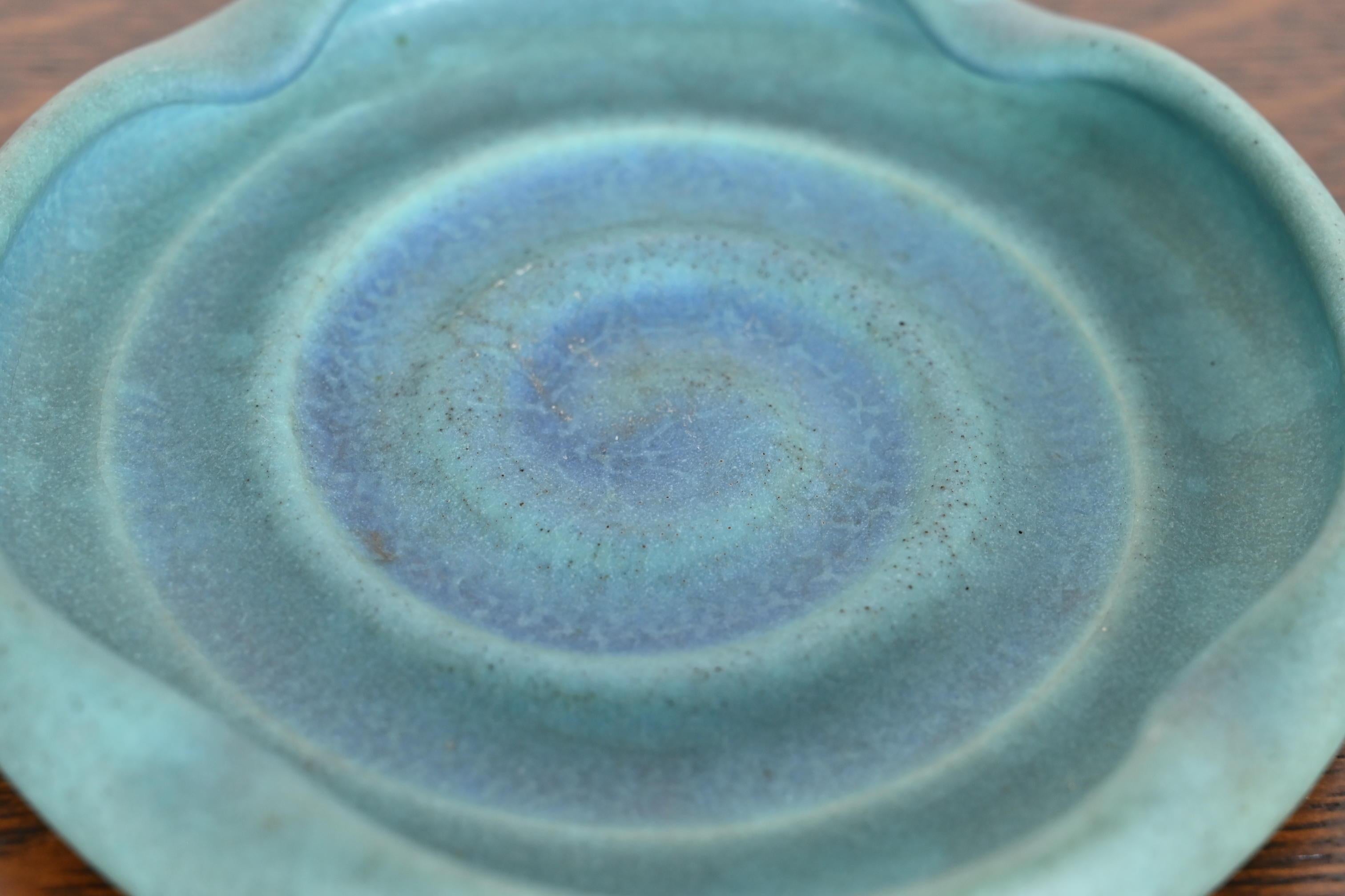 Céramique Cendrier ou attrape-boue Arts & Crafts émaillé turquoise Van Briggle en vente