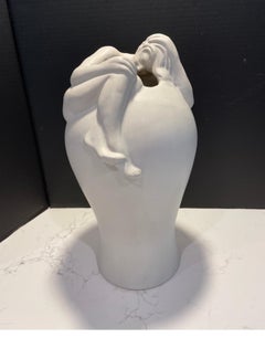 Van Briggle “Despondency” white matte glaze vase