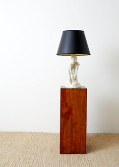 Van Briggle Escultura Figural Lámpara de Sobremesa de Porcelana