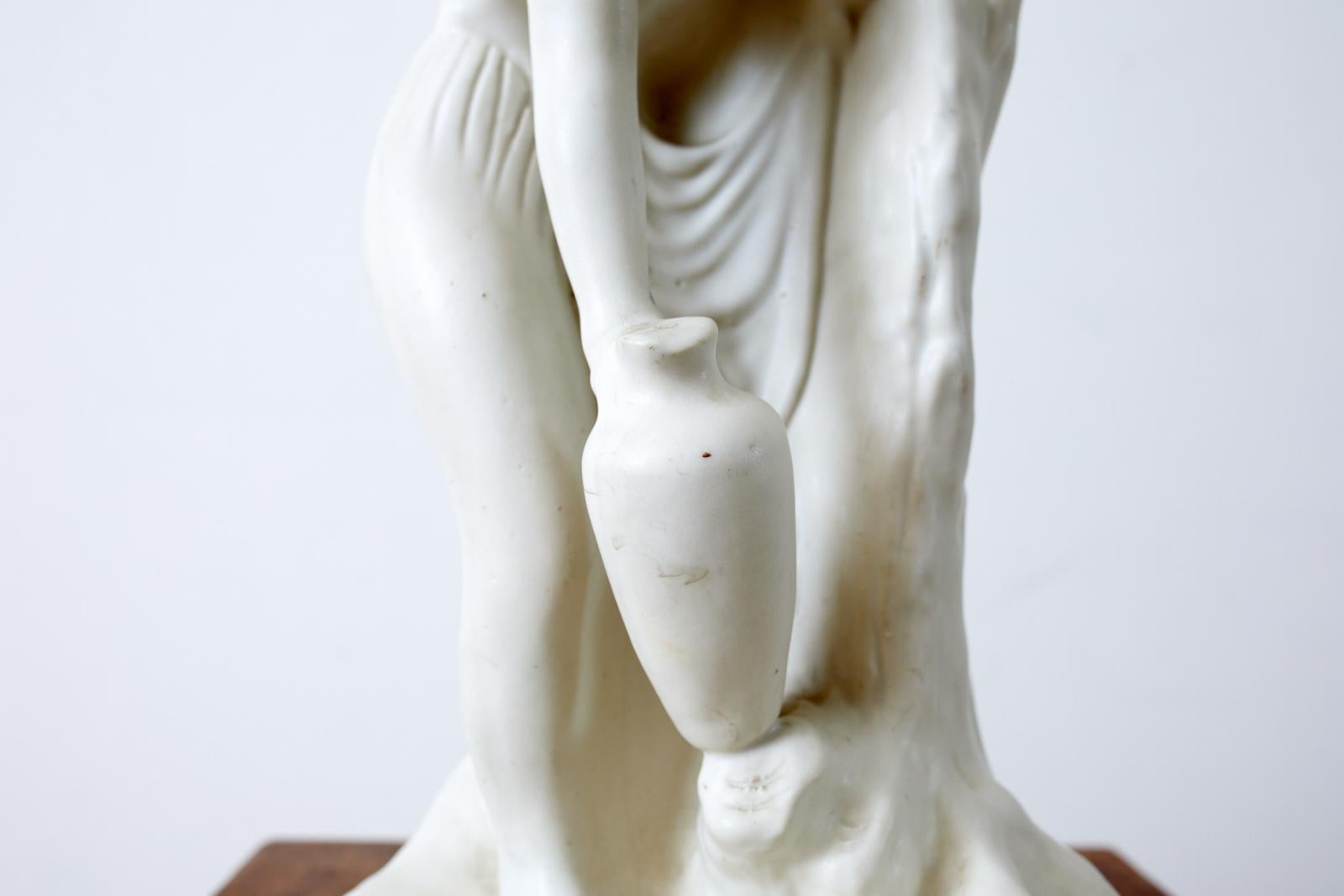 American Van Briggle Figural Sculpture Porcelain Table Lamp For Sale