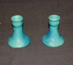 Pair of Blue/Green Candle Holders
