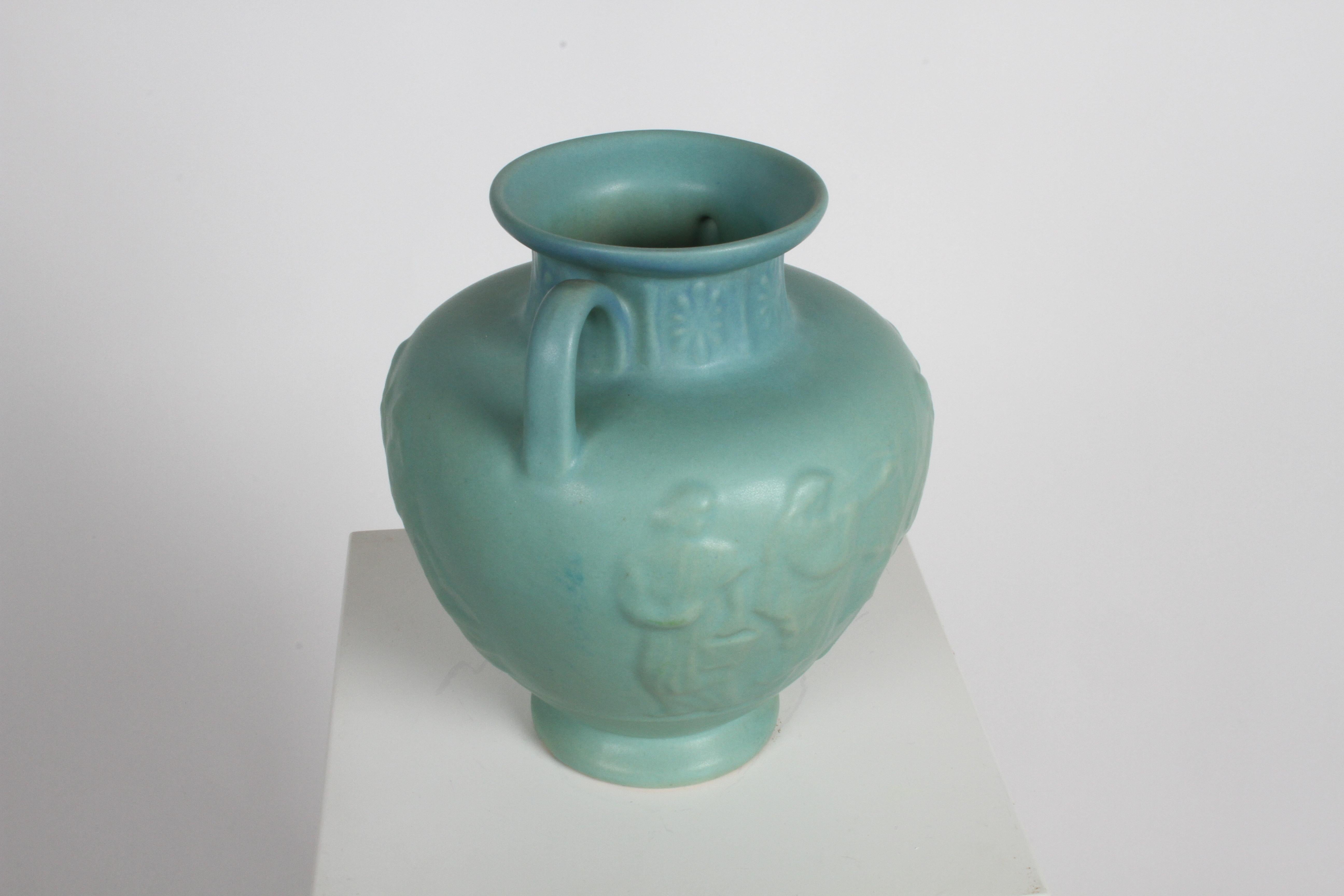 Urna o vaso greco di Van Briggle con smalto turchese Ming, firmato D. A. in vendita 3