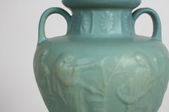 Van Briggle Turquoise Ming Glaze Grecian Urn or Vase Signed D.R.