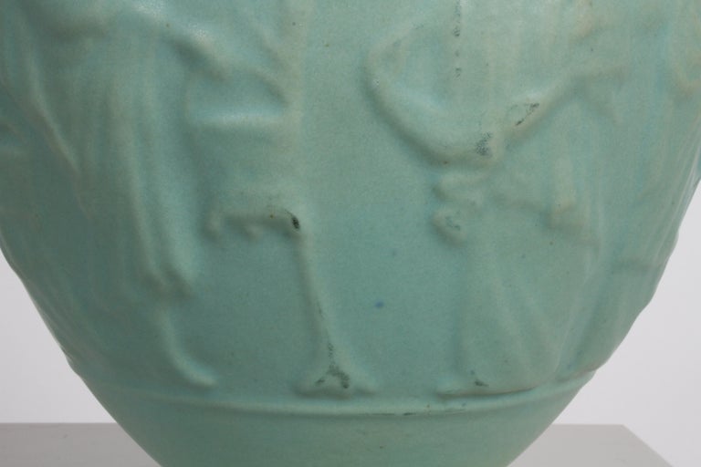 Van Briggle Turquoise Ming Glaze Grecian Urn or Vase Signed D.R. For Sale 1