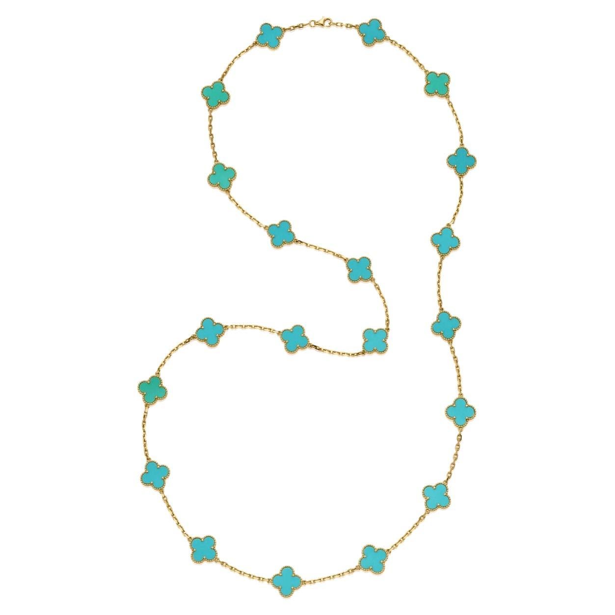 van cleef turquoise alhambra necklace