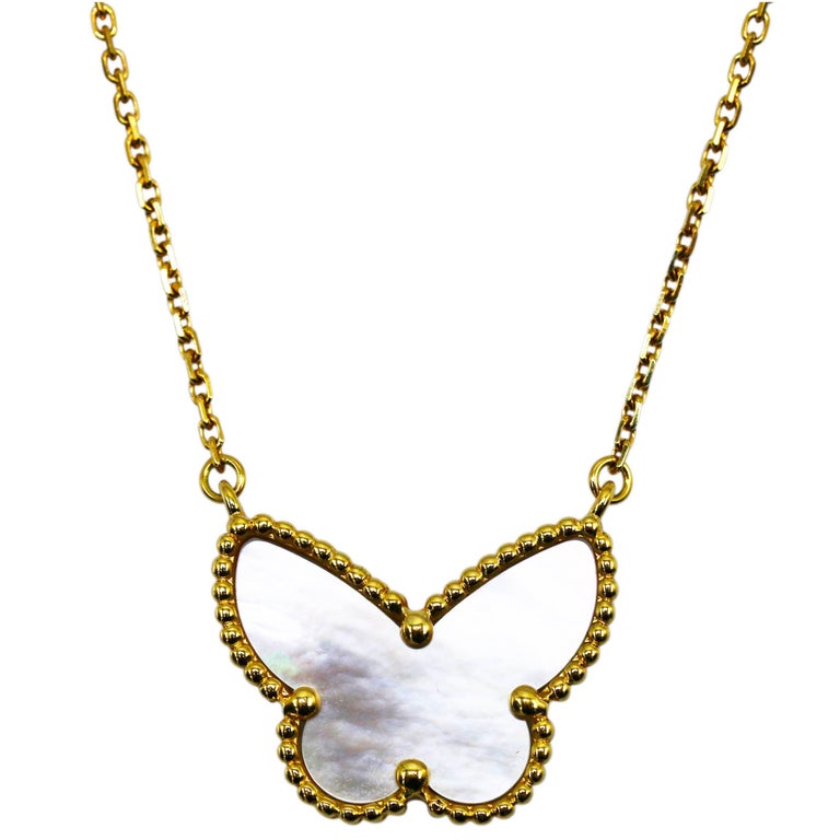 Van Cleef and Arpels MotherofPearl 'Lucky Alhambra Butterfly' Pendant
