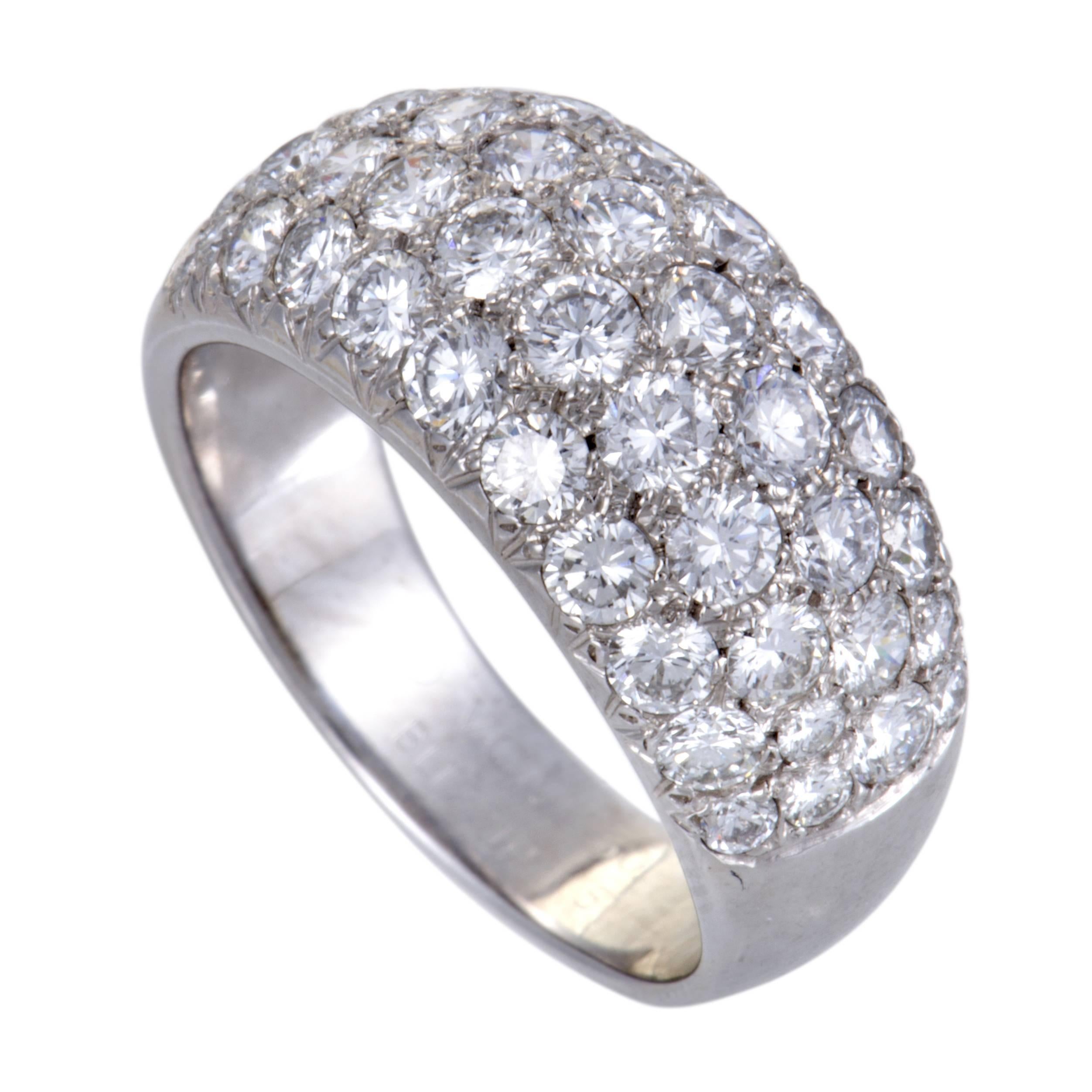 Van Cleef & Arpels Diamond Pave Gold Band Ring