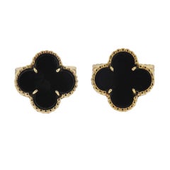 Van Cleef & Arpels Alhambra Onyx Gold Cufflinks