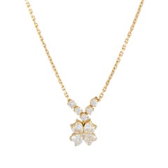 Van Cleef & Arpels Antoinette Diamond Flower Gold Pendant Necklace