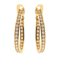 Van Cleef 
Arpels Diamond Hoop Gold Earrings