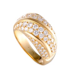 Van Cleef & Arpels Diamond Pave Gold Band Ring