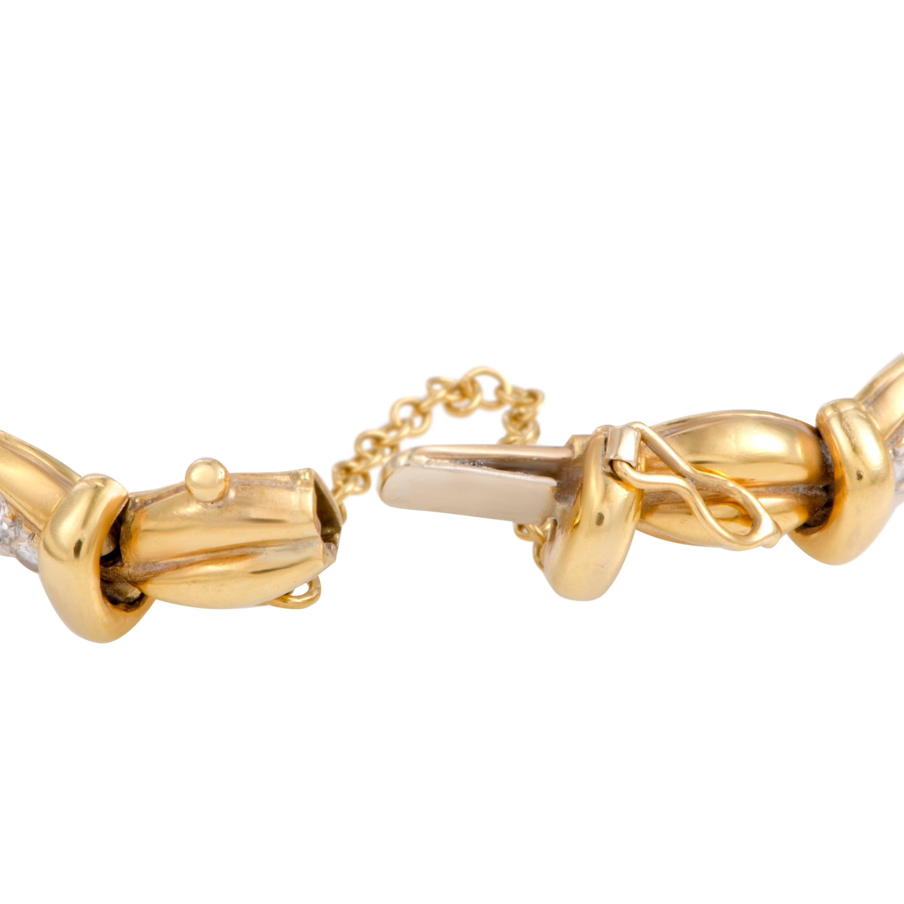 Van Cleef & Arpels Diamond Pave Yellow Gold Bracelet In Excellent Condition In Southampton, PA