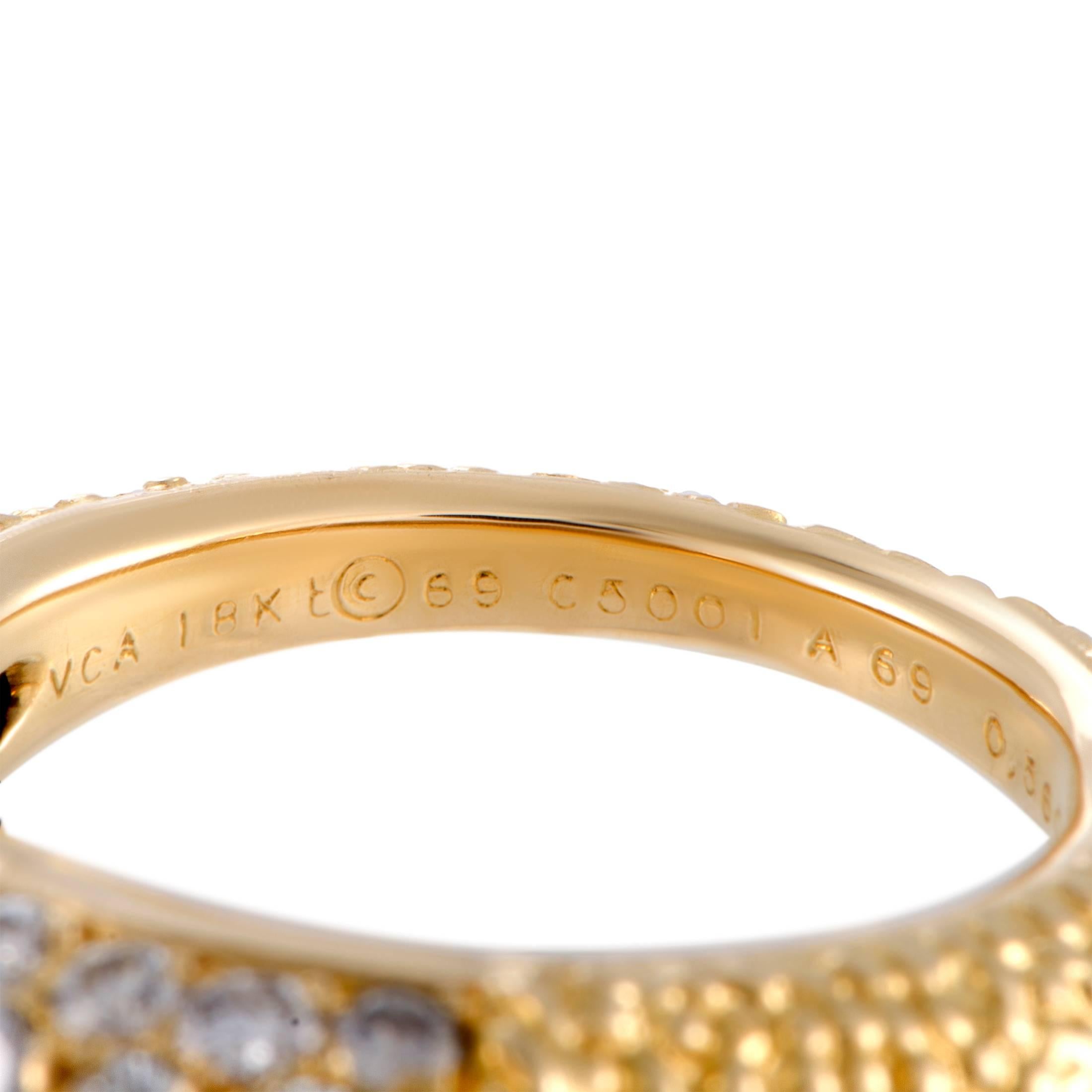 Women's or Men's Van Cleef & Arpels Diamond Yellow Gold Band Ring