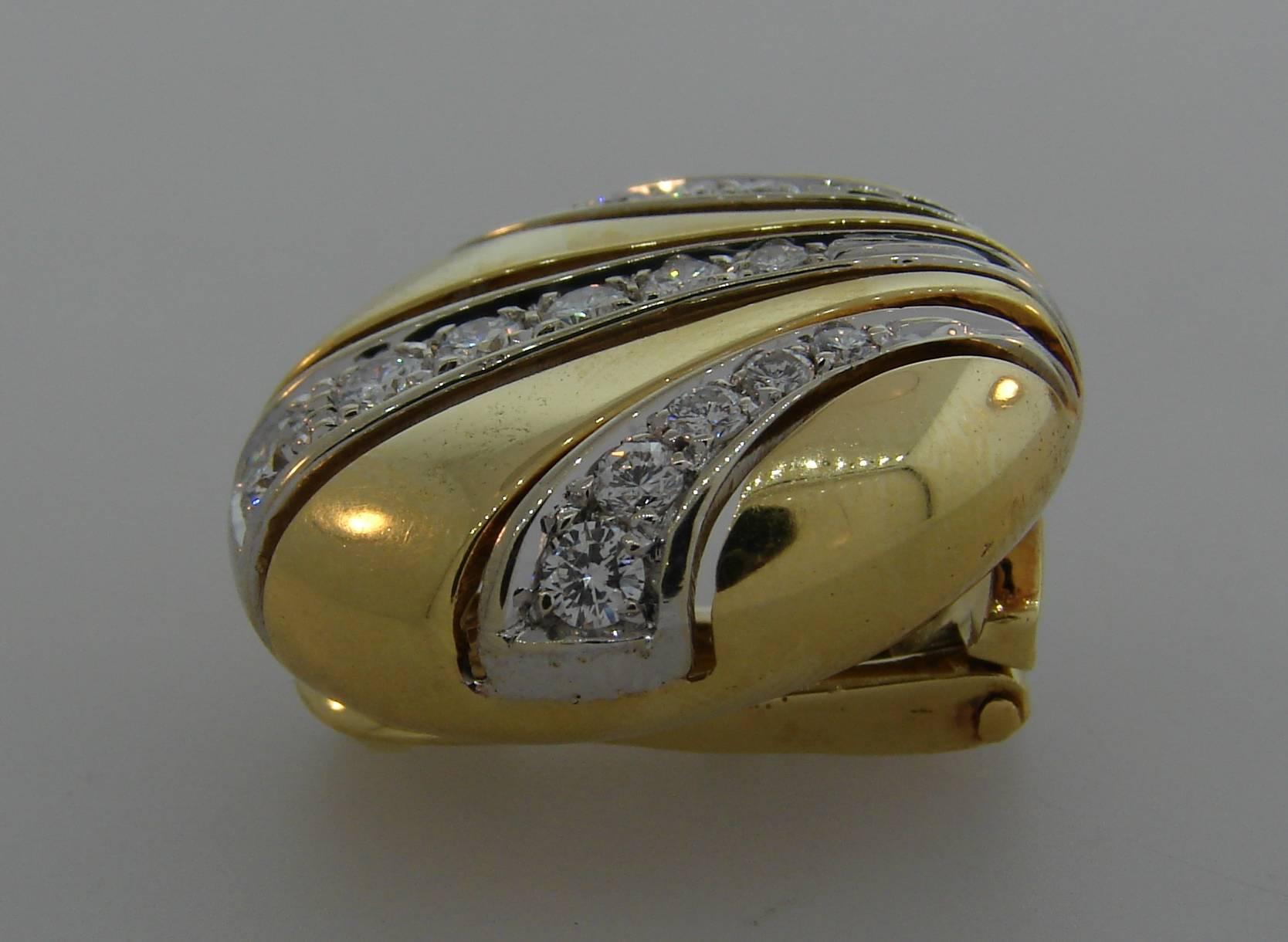Women's Van Cleef & Arpels Diamond Yellow Gold Earrings For Sale