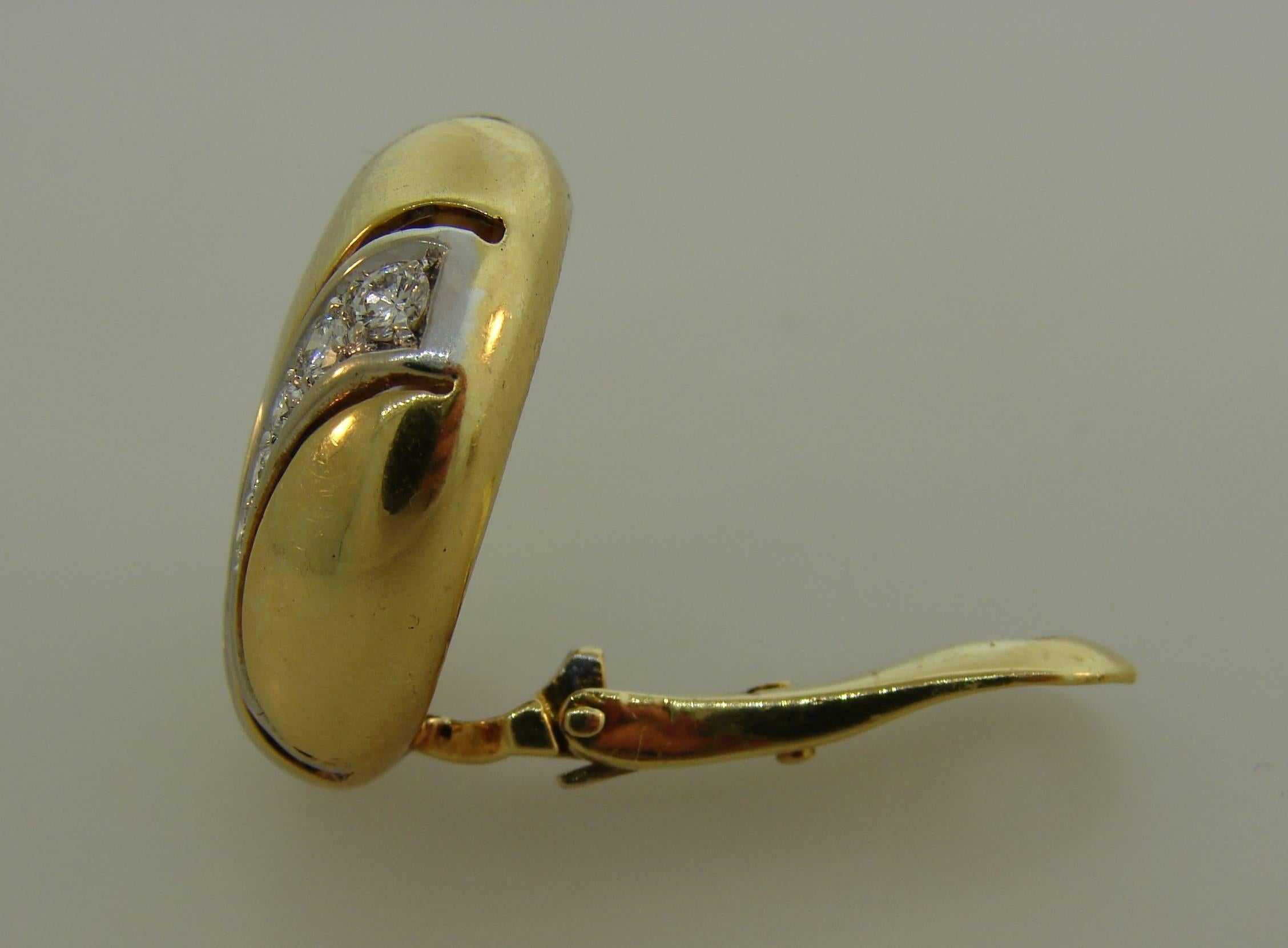 Van Cleef & Arpels Diamond Yellow Gold Earrings For Sale 2
