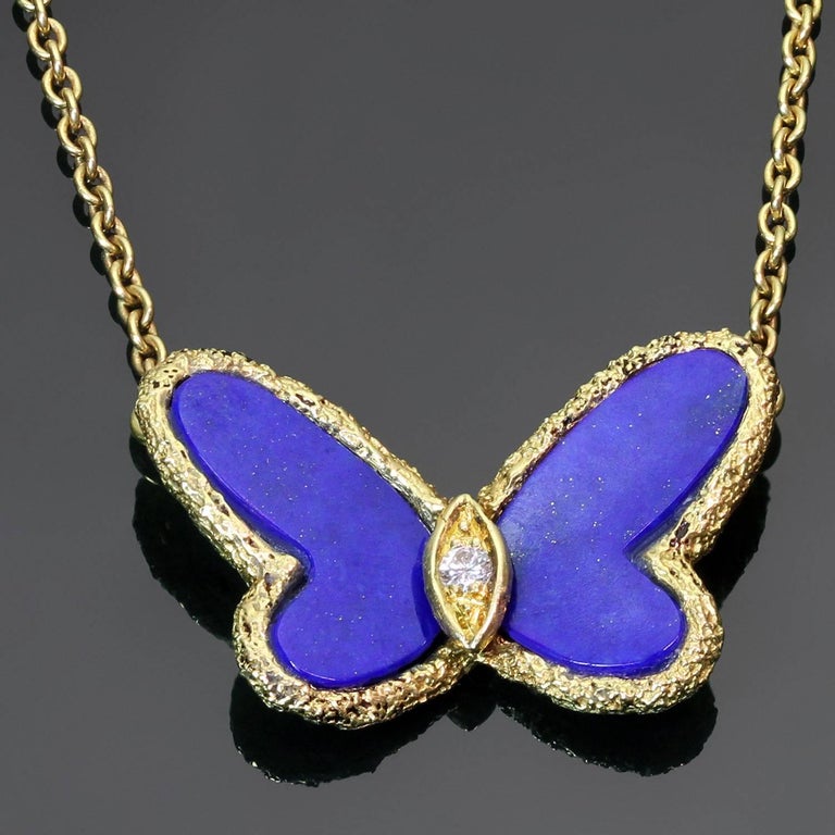 Van Cleef and Arpels Flying Beauties Diamond Lapis Lazuli Butterfly ...