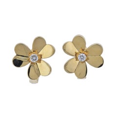 Van Cleef & Arpels Frivole Diamond Gold Earrings