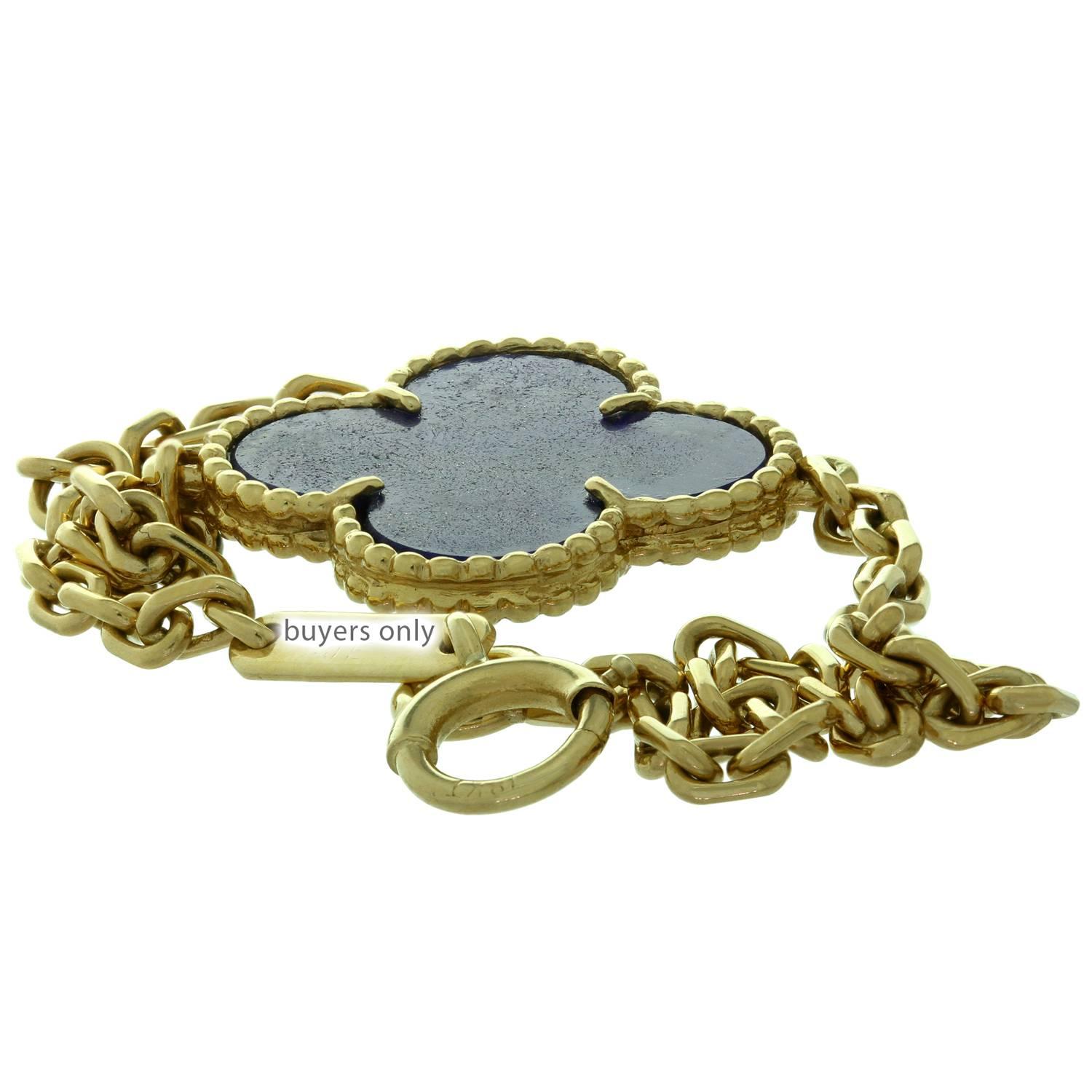 Van Cleef & Arpels Magic Alhambra Lapis Lazuli Yellow Gold Bracelet In Good Condition In New York, NY