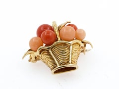 Van Cleef & Arpels Coral Gold Necklace Brooch Pendant