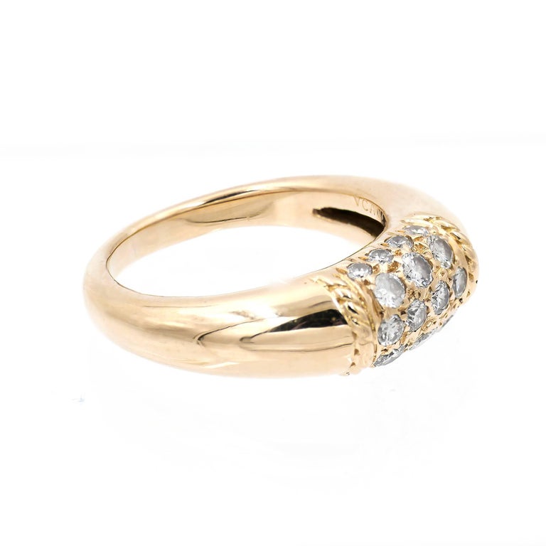 Van Cleef and Arpels Philippine Diamond Dome Yellow Gold Ring For Sale