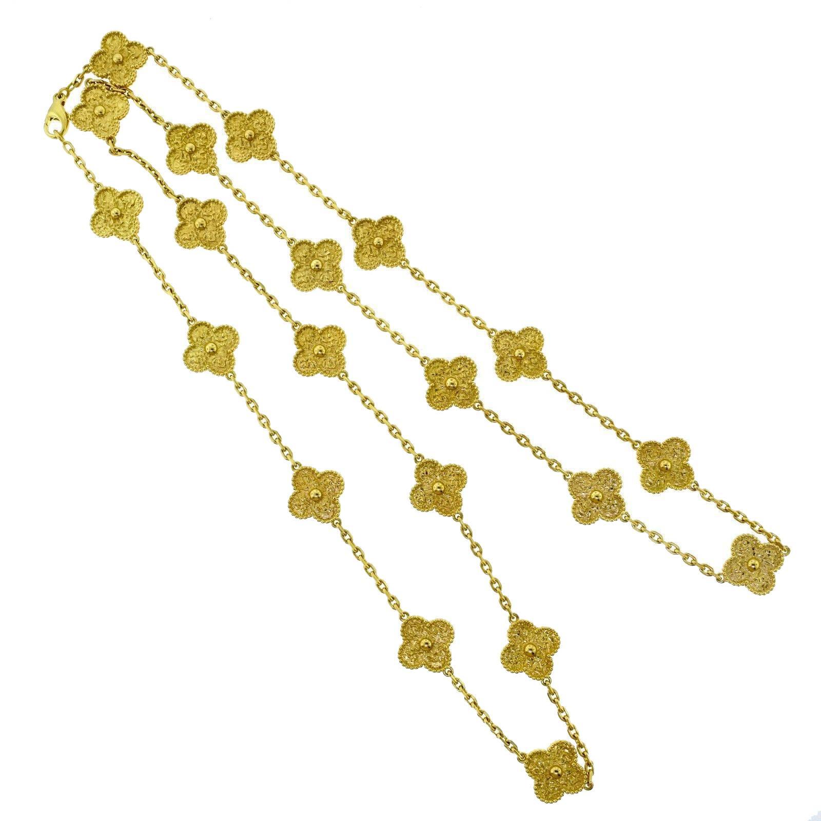 vintage alhambra yellow gold necklace