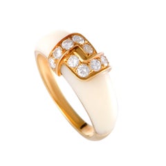 Van Cleef & Arpels White Coral Diamond Gold Band Ring